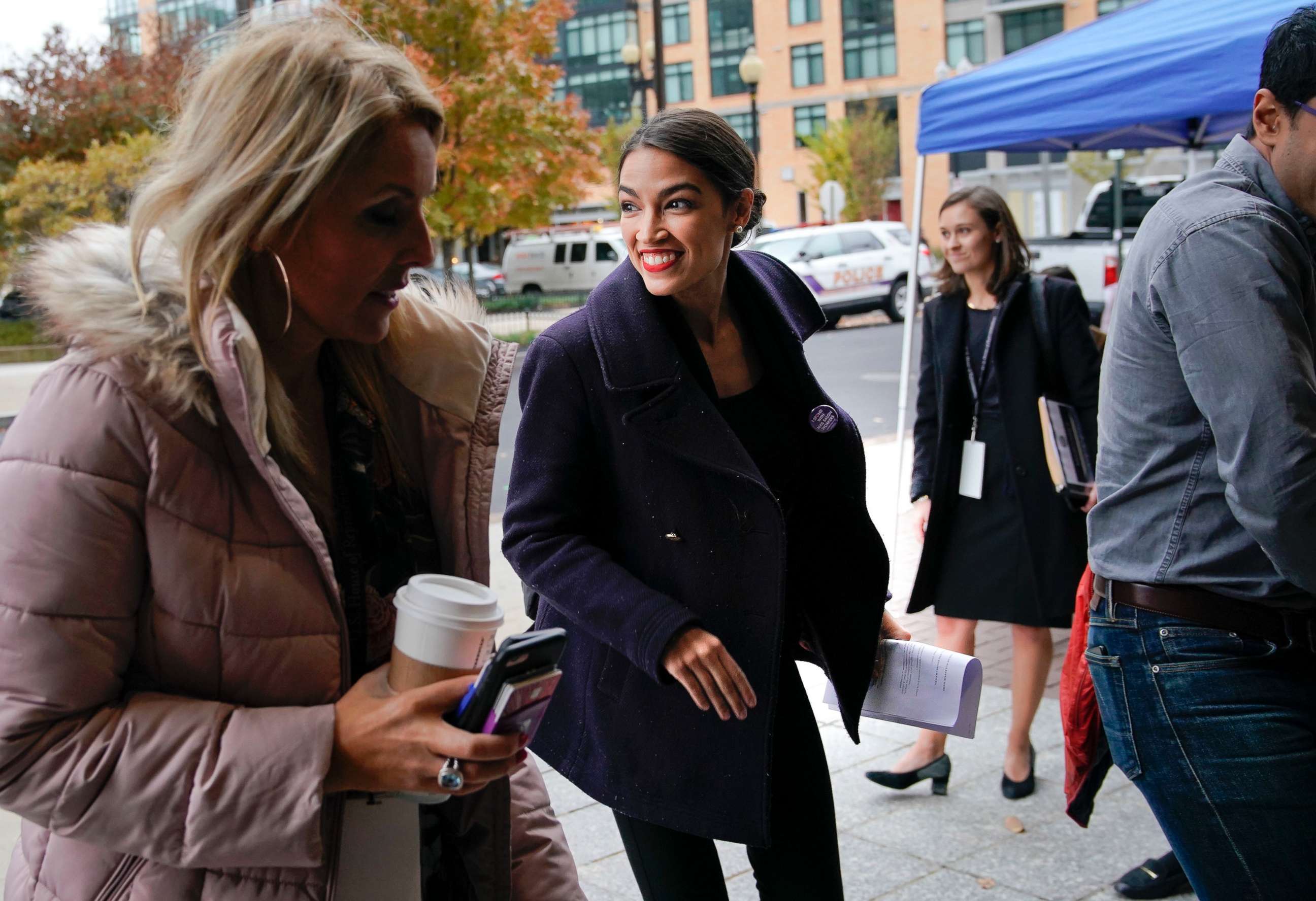 PHOTO: Representative-elect Alexandria Ocasio-Cortez arrives for orientation for new members of Congress, Nov. 13, 2018, in Washington D.C.