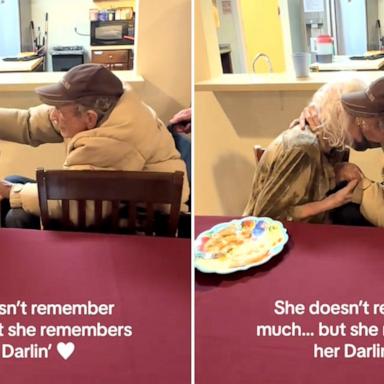 PHOTO: Ashley Allen captured her grandfather Coy Latimer reuniting with her grandmother Joy Latimer at her long-term care facility after spending two weeks apart.