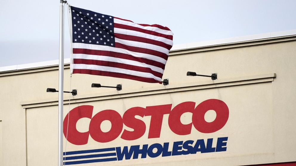 PHOTO: An American flag flies outside a Costco Warehouse in Cranberry, Pa., March 7, 2025.