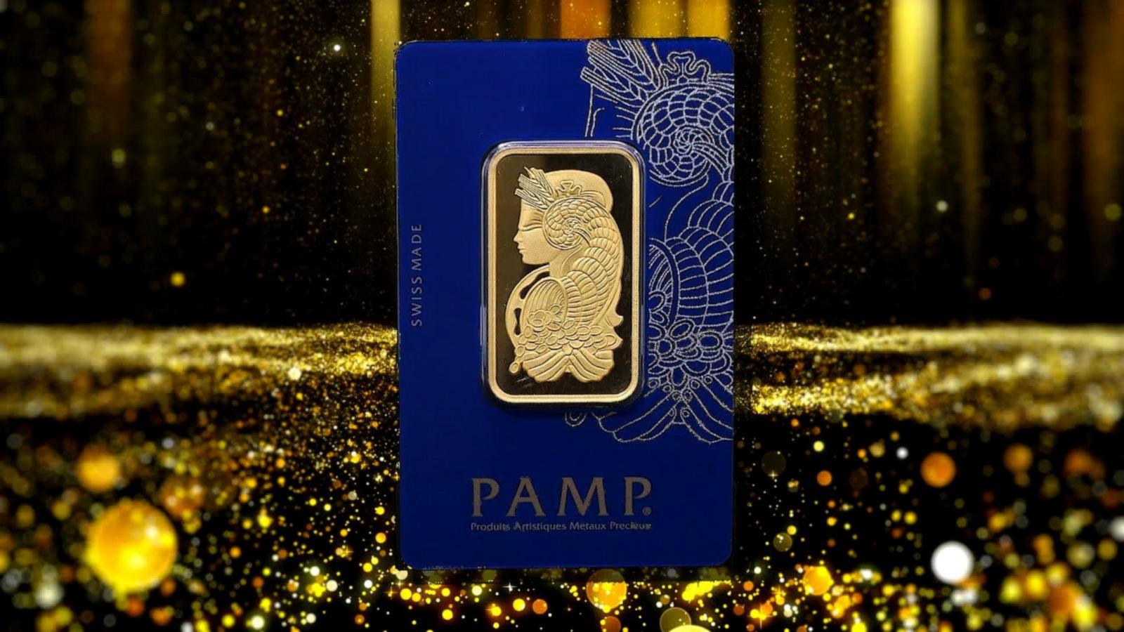 PHOTO: One-ounce Costco Gold Bar PAMP Suisse Lady Fortuna Veriscan is seen in this image.