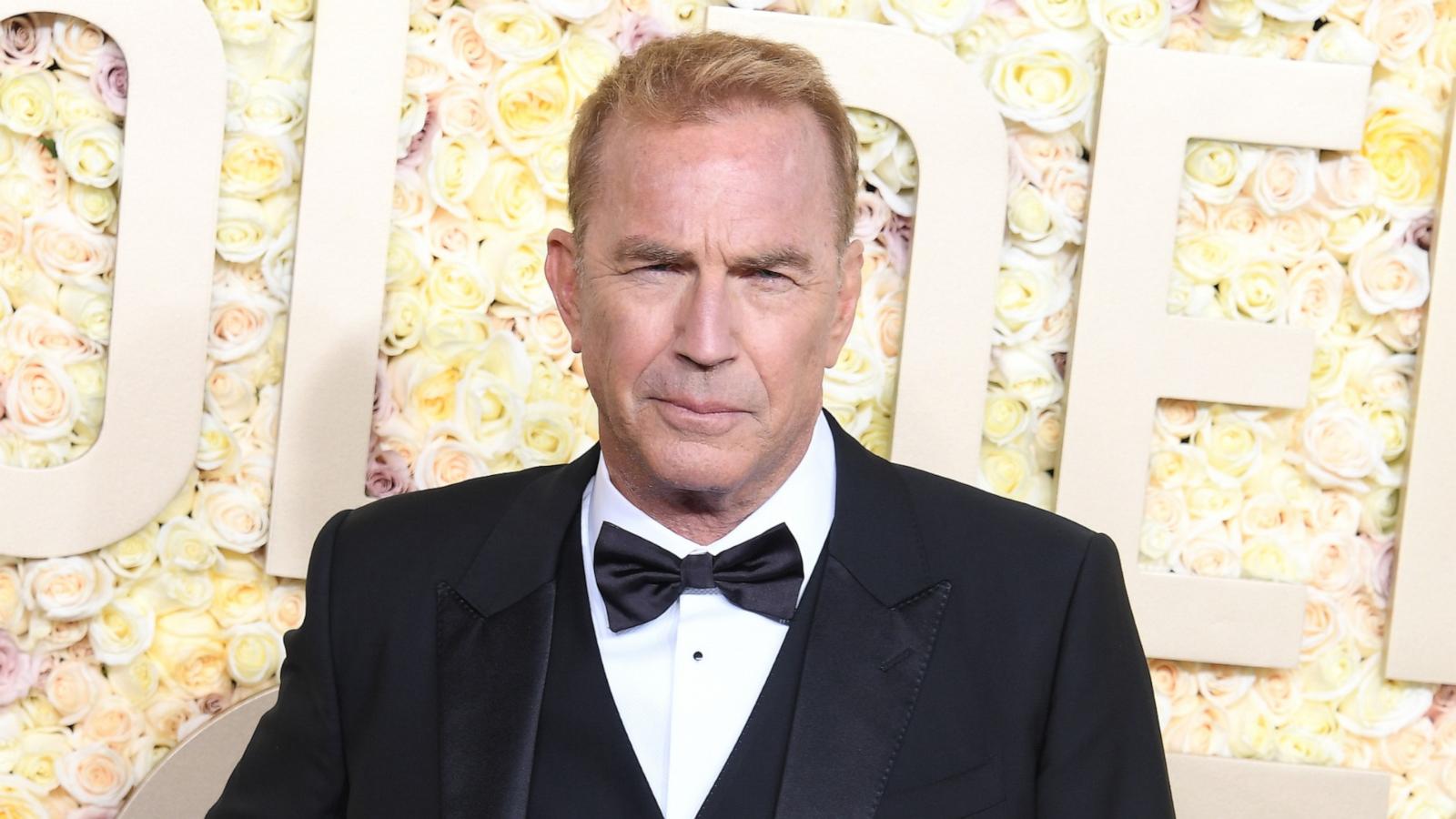 PHOTO: Kevin Costner arrives at the 81st Annual Golden Globe Awards at The Beverly Hilton on Jan. 7, 2024 in Beverly Hills, Calif.