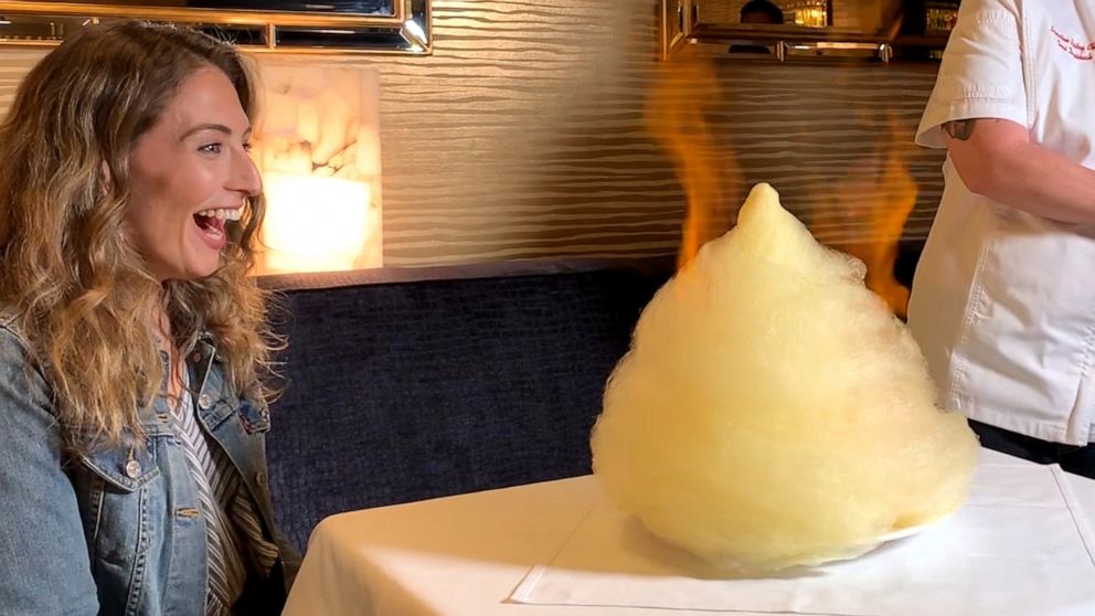 PHOTO: The cotton candy baked Alaska is sure to spark a reaction at your table.