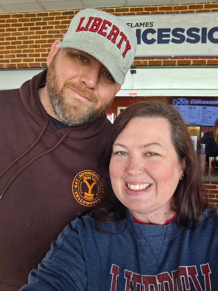 PHOTO: Kristen and Josh Davis credit Sienna, a 4-year-old shelter dog, for recognizing Josh Davis was having a series of seizures during an adoption event in June 2025.