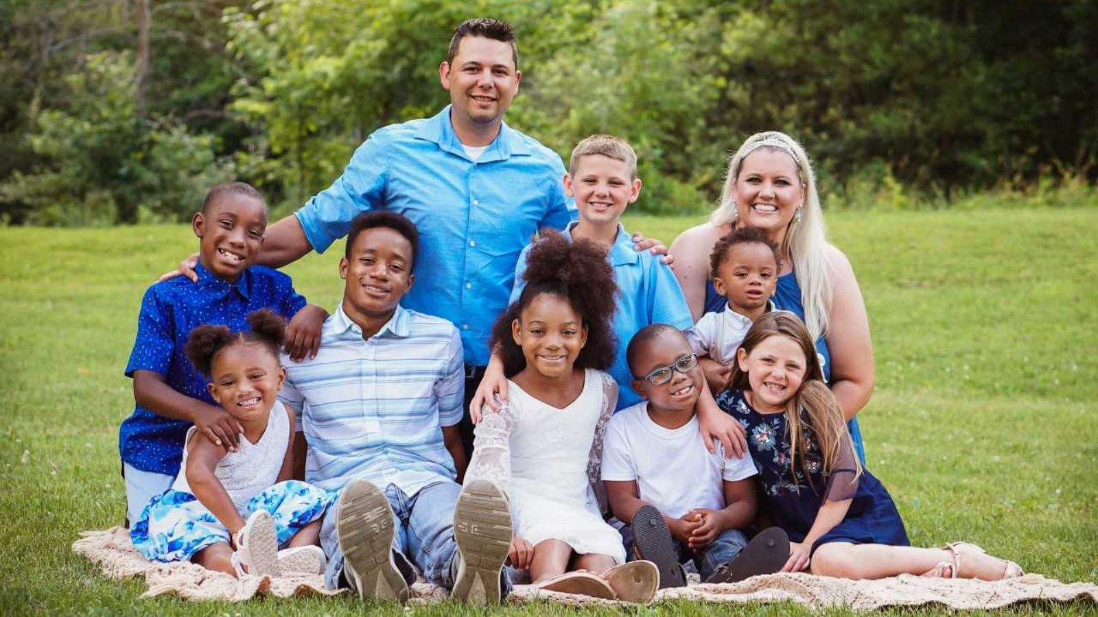 PHOTO: Parents Gabrielle Fessenden and Shannon Fessenden of Michigan, adopted Jordan, 15, Jay, 10, Myah, 9, Jericho, 5, Briella 4 and Mason, 2. The brothers and sisters join the Fessendens' biological children, Scott, 11 and Giana, 8.