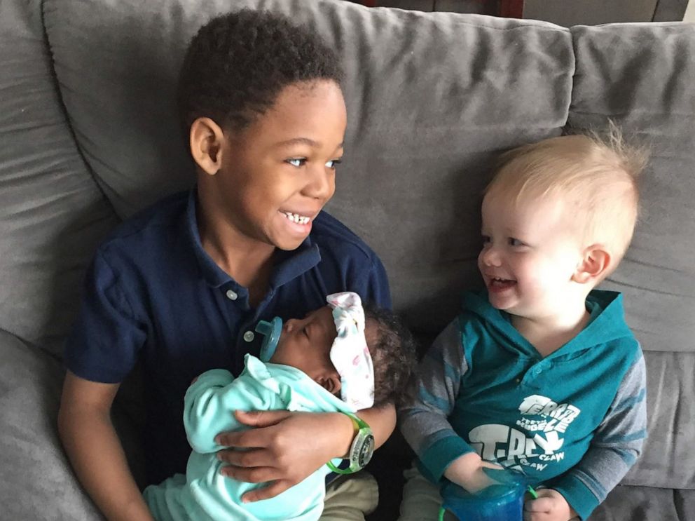 PHOTO: Milo Weight, 5 and his brother Nash Weight, 2, are seen in an undated photo with their baby sister, Onni Weight, 3 months.