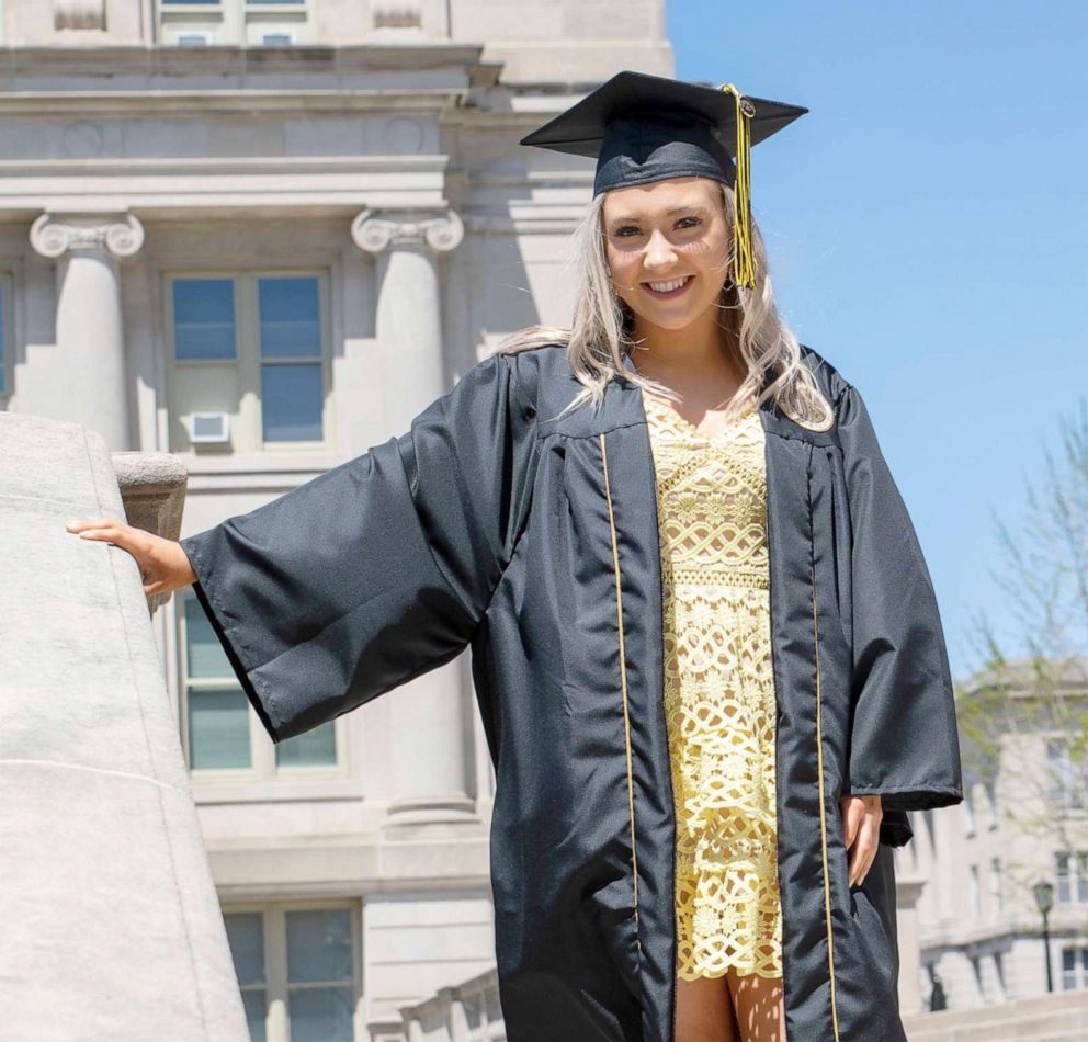 PHOTO: Alexis Gore poses in her Iowa University cap and gown in an undated photo.