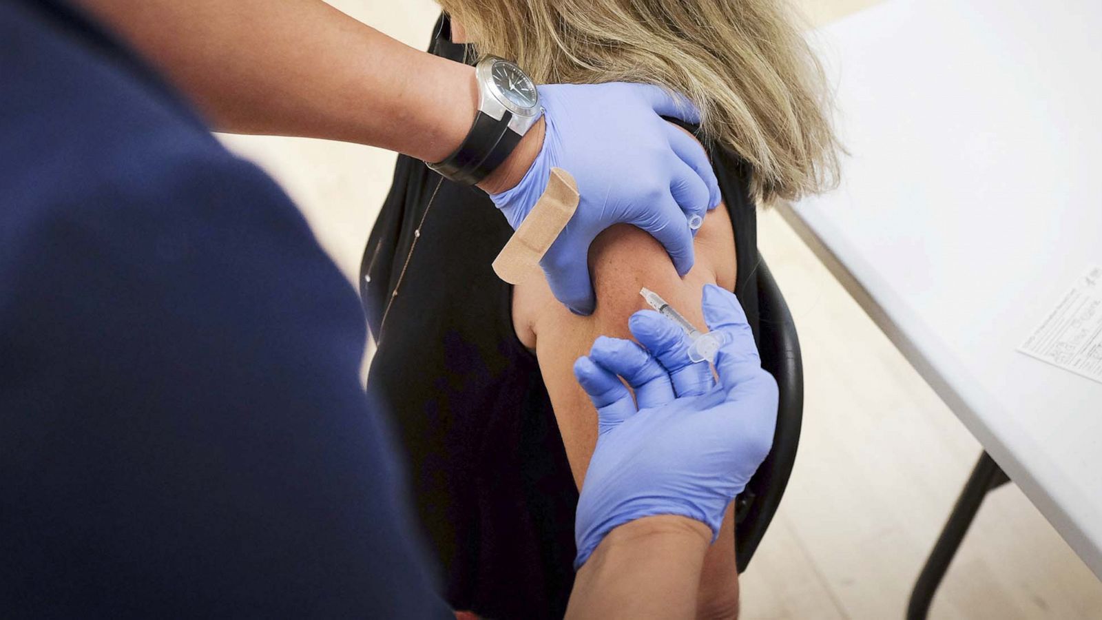 PHOTO: A woman receives the Pfizer-BioNTech COVID-19 Vaccine during a vaccination event, in Key Biscayne, Fla., Aug. 24, 2021.