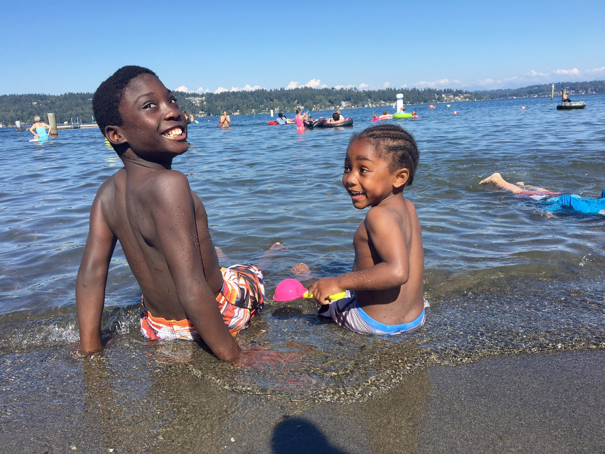PHOTO: Dayshawn and Michael Shank on the beach. 