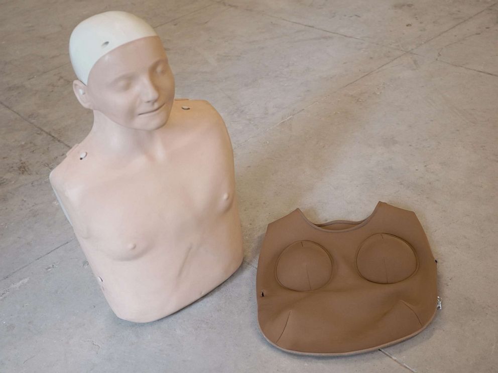 PHOTO: The Womanikin is an accessory for flat chest CPR manikins.