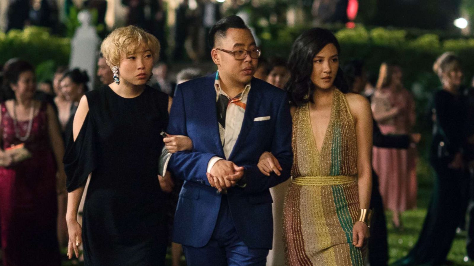 PHOTO: Nico Santos and Constance Wu in a scene from the film "Crazy Rich Asians."