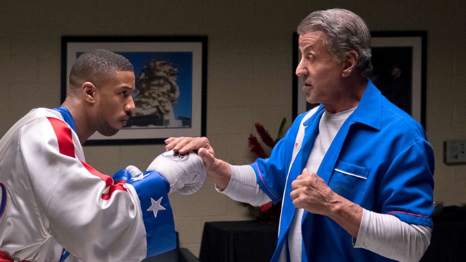 PHOTO: Michael B. Jordan, left, and Sylvester Stallone in a scene from "Creed II."