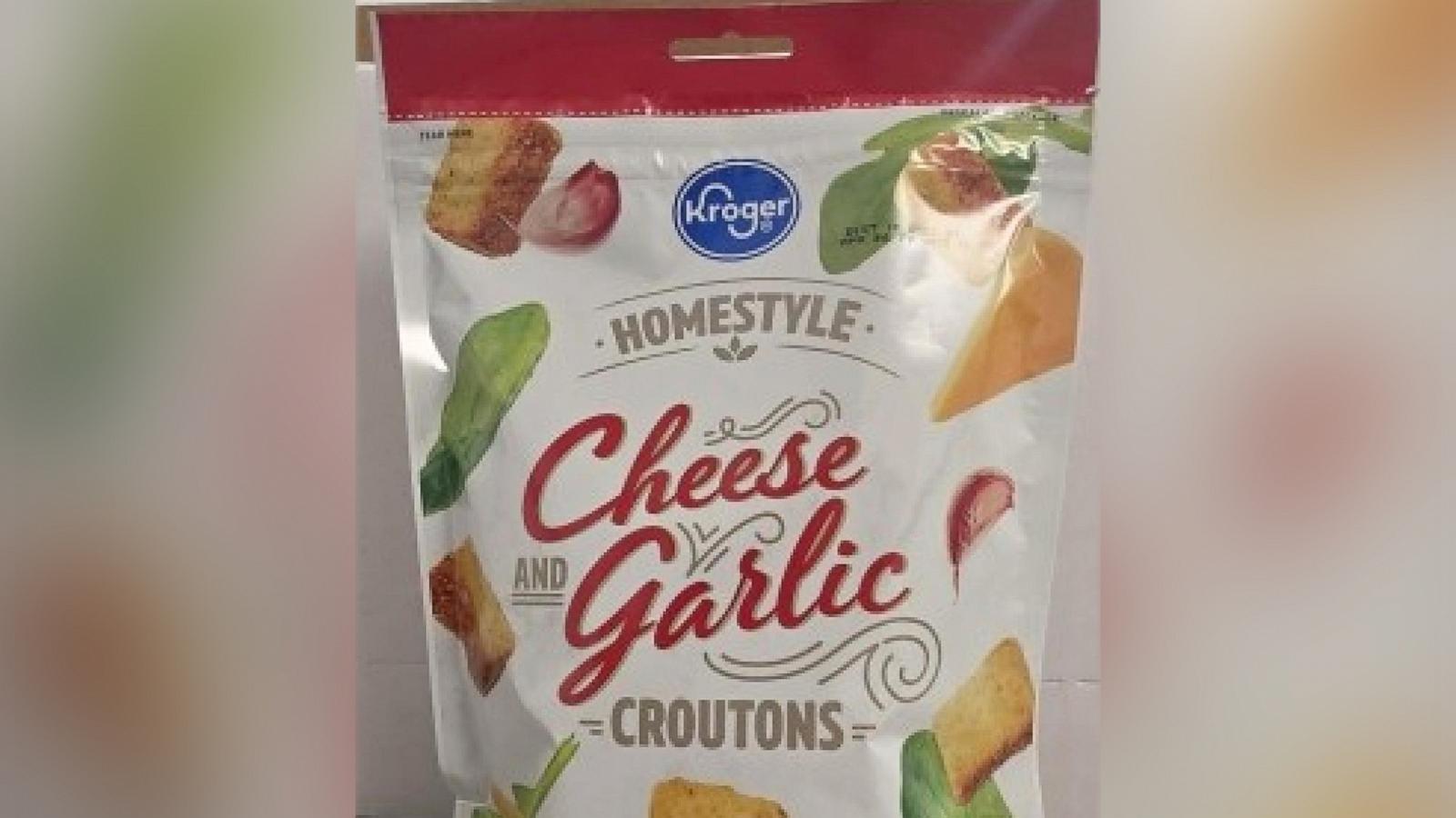 PHOTO: Sugar Foods has issued a recall of specific lots of Kroger Homestyle Cheese Garlic Croutons due to possible health risk.
