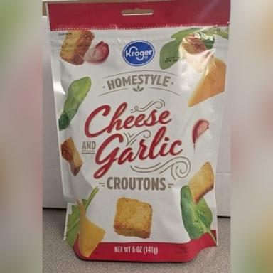 PHOTO: Sugar Foods has issued a recall of specific lots of Kroger Homestyle Cheese Garlic Croutons due to possible health risk.