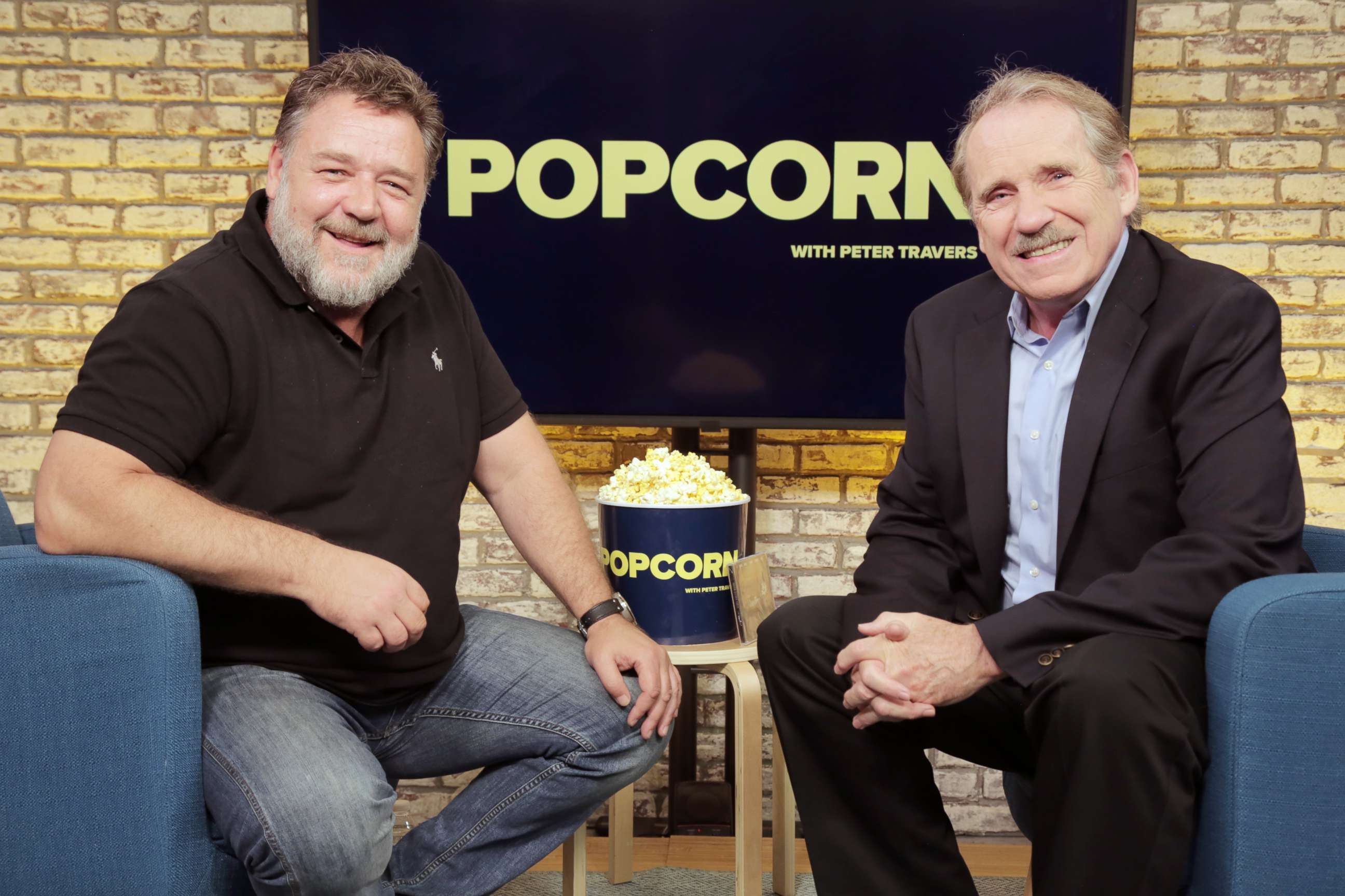 PHOTO: Russell Crowe appears on "Popcorn with Peter Travers" at ABC News studios, June 20, 2019.