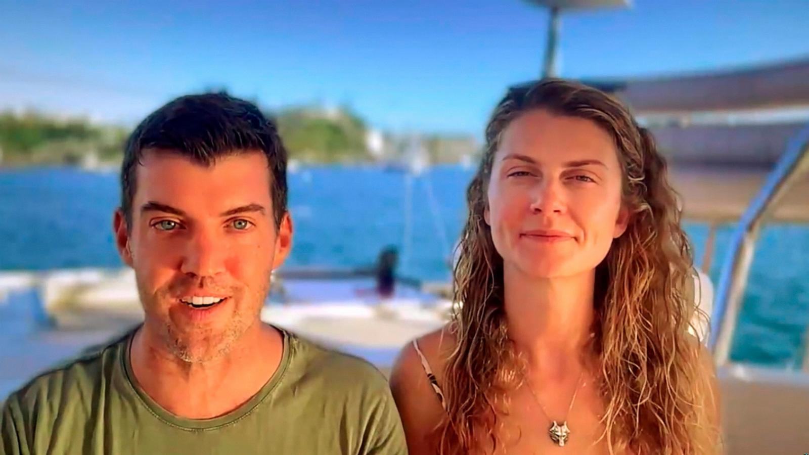 PHOTO: Dustin Leonard and Helena Franczak were rescued by the crew of the Carnival Splendor in the South Pacific.