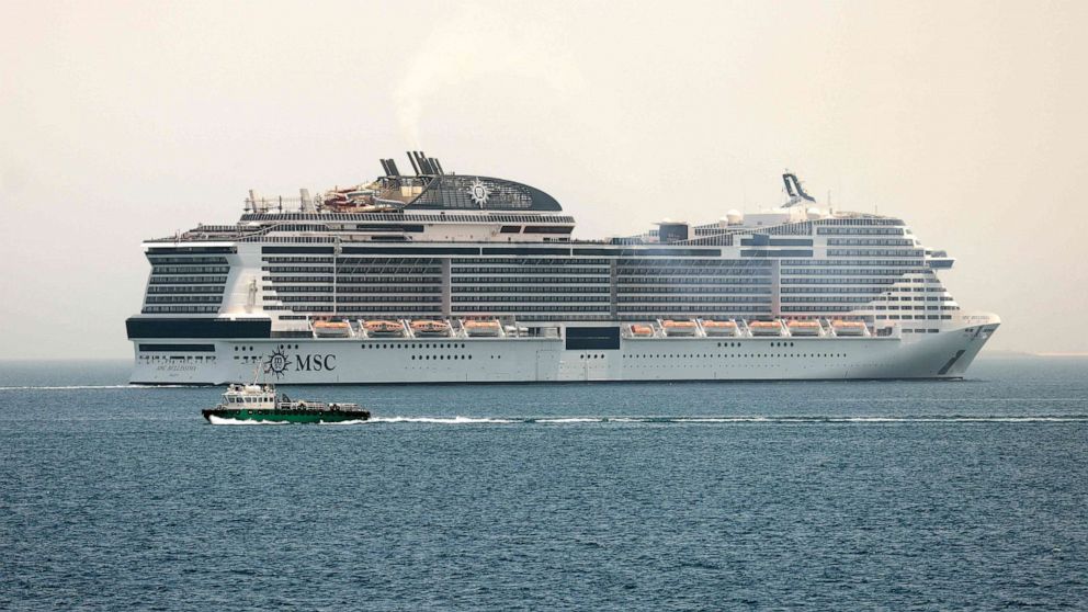 PHOTO: An MSC cruise ship arrives at Dubai's Port Rashid on the Gulf in the United Arab Emirates on June 3, 2022.