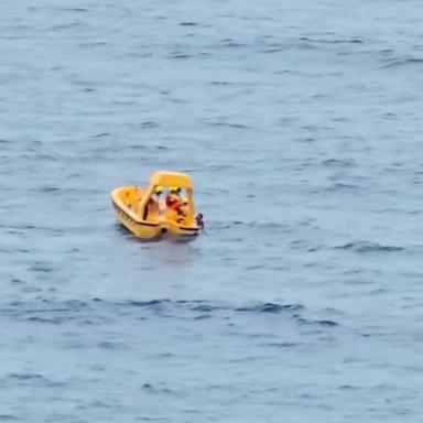 PHOTO: A father and his daughter were rescued after falling overboard from the Disney Dream cruise ship, June 29, 2025, returning to Fort Lauderdale.