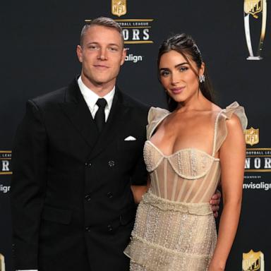 PHOTO: Christian McCaffrey and Olivia Culpo attend the 12th Annual NFL Honors at Symphony Hall on February 09, 2023 in Phoenix, Arizona.