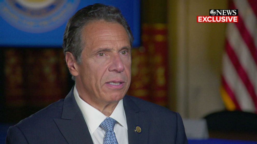 PHOTO: Governor Andrew Cuomo speaks to Amy Robach on "Good Morning America."