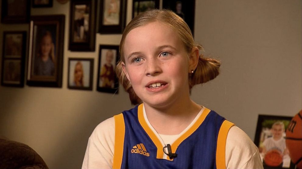 PHOTO: Riley Morrison, 9, is a basketball player and fan of Golden State Warriors star Stephen Curry.