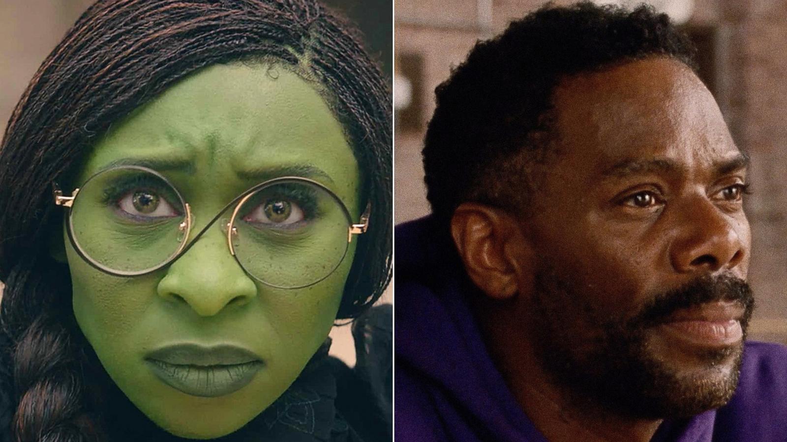 PHOTO: Cynthia Erivo in a scene from the movie "Wicked." | Colman Domingo in a scene from the movie "Sing Sing."