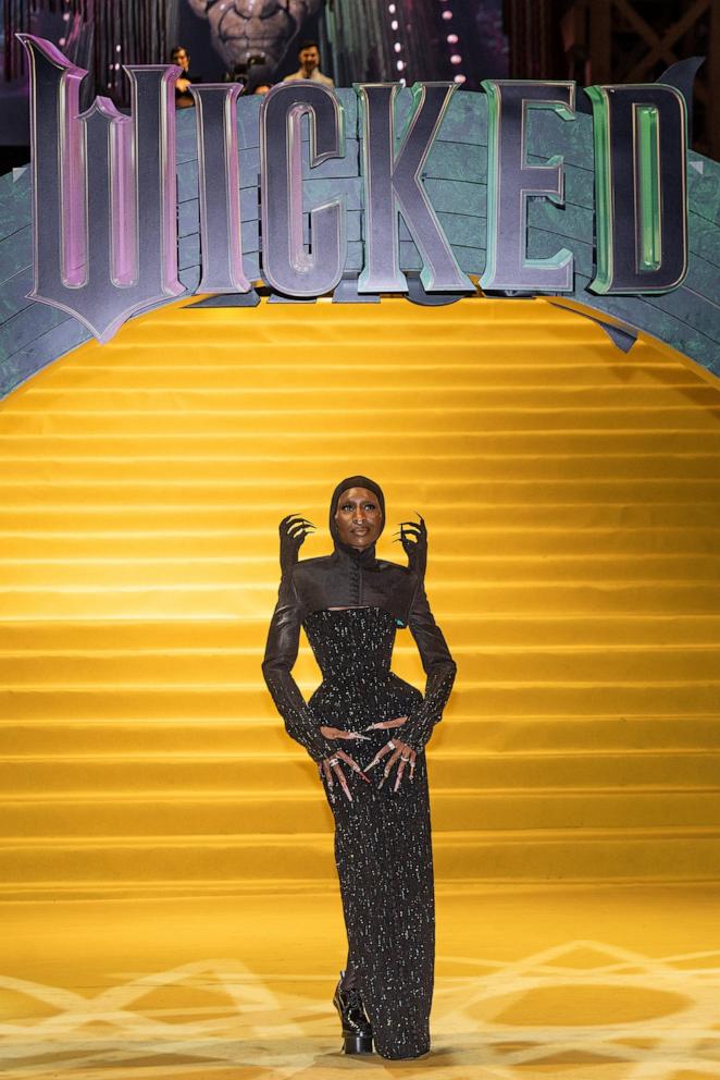 PHOTO: Actress Cynthia Erivo poses on the yellow carpet "Wicked: Part One" at Auditorio Nacional in Mexico City, Mexico, Nov. 11, 2024.