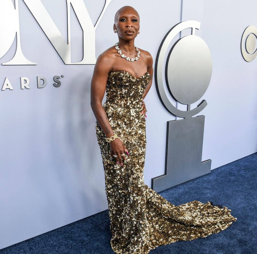 PHOTO: Cynthia Erivo arrives at the 77th annual Tony Awards at Lincoln Center for the Performing Arts in New York City, June 16, 2024.