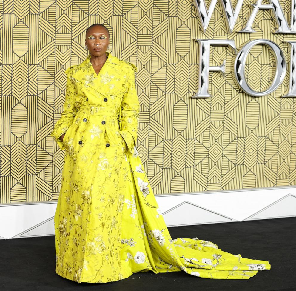 PHOTO: Cynthia Erivo attends the "Black Panther: Wakanda Forever" European Premiere at Cineworld Leicester Square on November 3, 2022 in London, England.