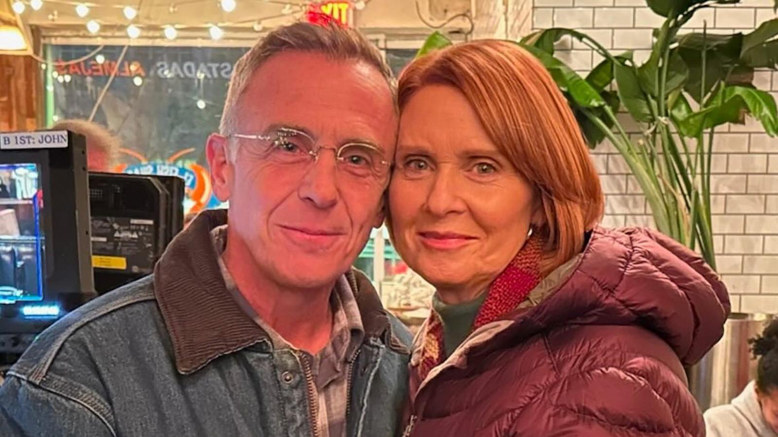 PHOTO: Caption: David Eigenberg and Cynthia Nixon in a photo Nixon shared to Instagram on Feb. 12, 2025.