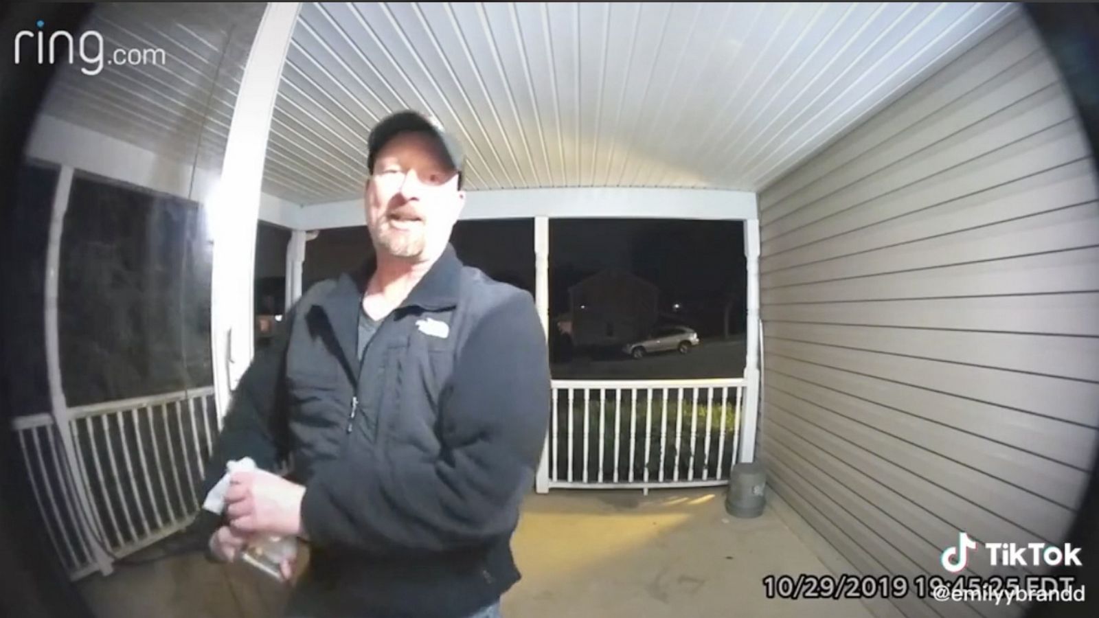 PHOTO: Colin Brand, of Whitehall, Pennsylvania, talks to his daughter Emily through the family's Ring doorbell camera.