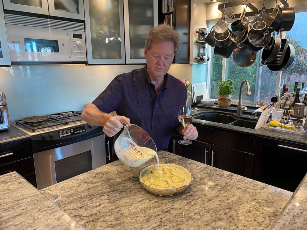 PHOTO: Dan McCarthy prepares his Quiche Lorraine, a traditional brunch for Easter morning.