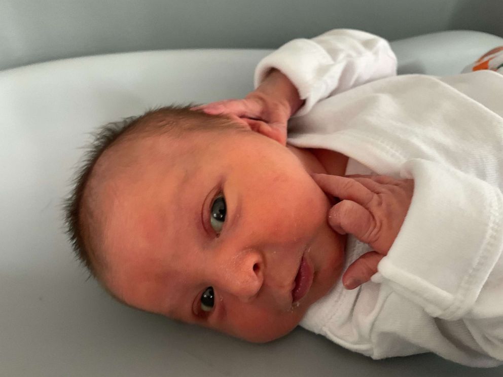 PHOTO: Adrienne Hedges was born April 5, 2020 amid the novel coronavirus pandemic. Her father, Jack Hedges, had to watch her birth via FaceTime as he awaited his own COVID-19 test results.