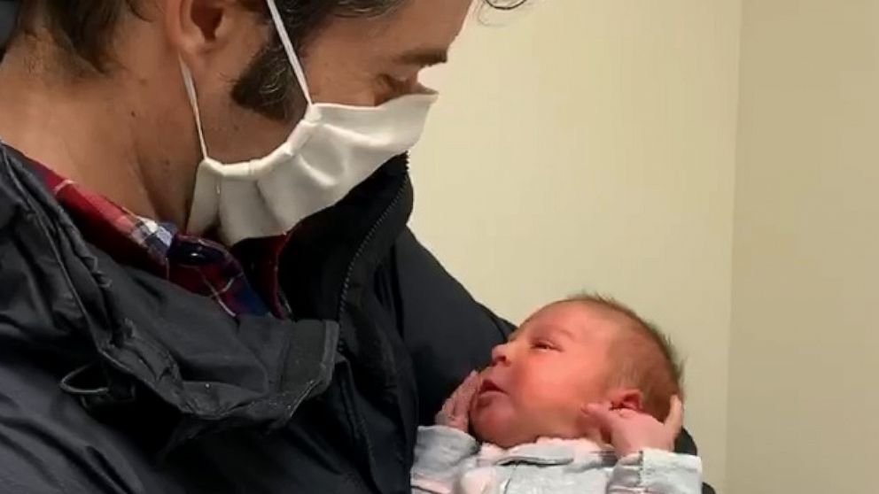 PHOTO: Jack Hedges of Bedford, New York, watched via video chat as his daughter Adrienne came into the world on April 5, during the novel coronavirus pandemic.