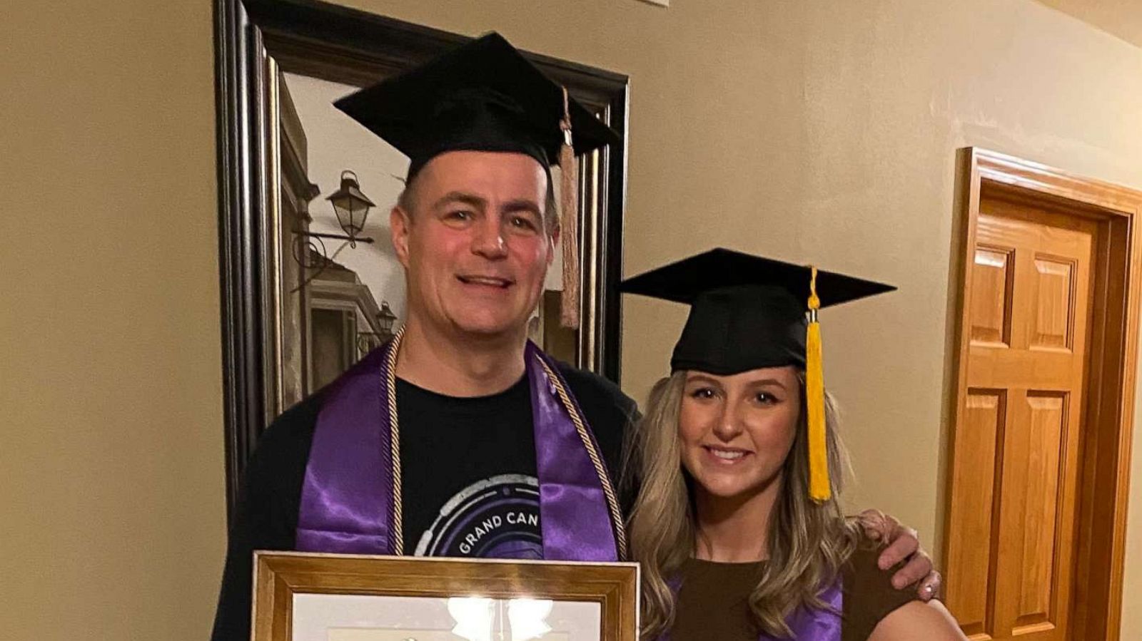 PHOTO: Mike Loven, 47, of Machesney Park, received a bachelor’s degree in finance and economics with a 3.99 GPA from Grand Canyon University in Phoenix, Arizona, last October. His daughter, Taleigh Loven, 23, earned her bachelor's degree in psychology.