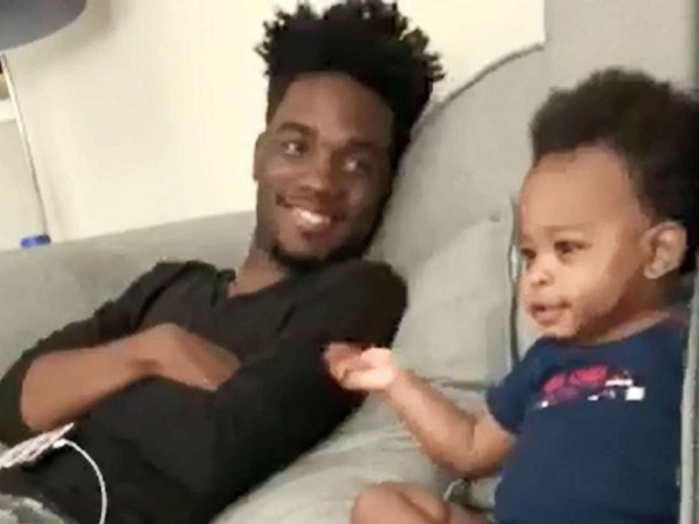 PHOTO: Shanieke Pryor shared footage of her son Kingston and dad DJ Pryor sitting on the couch while watching TV and engaging in hilarious conversation on June 4, 2019.