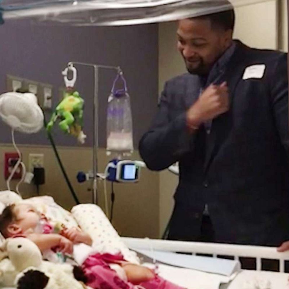 VIDEO: Father, daughter have touching 'heartbeat' ritual as she recovers from rare illness 