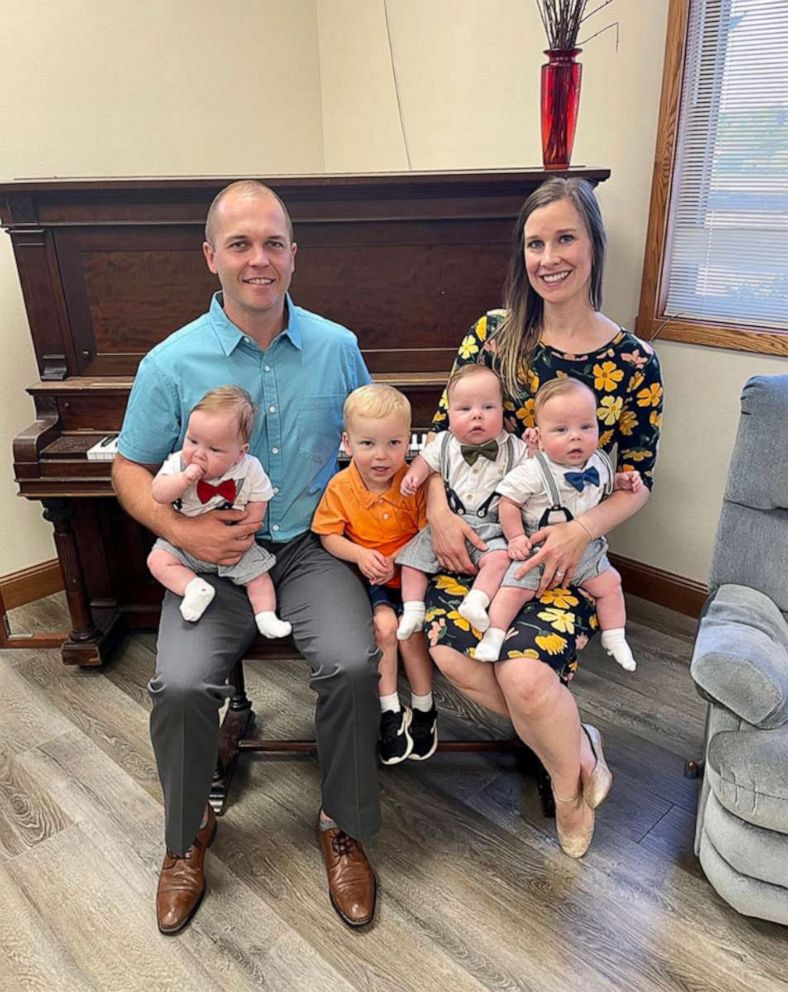 PHOTO: The Hasselquist family including dad, mom, older brother Peter, and the triplets.
