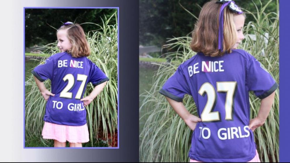 Ravens Fans Alter Girl's Ray Rice Jersey to 'Be Nice to Girls' - ABC News