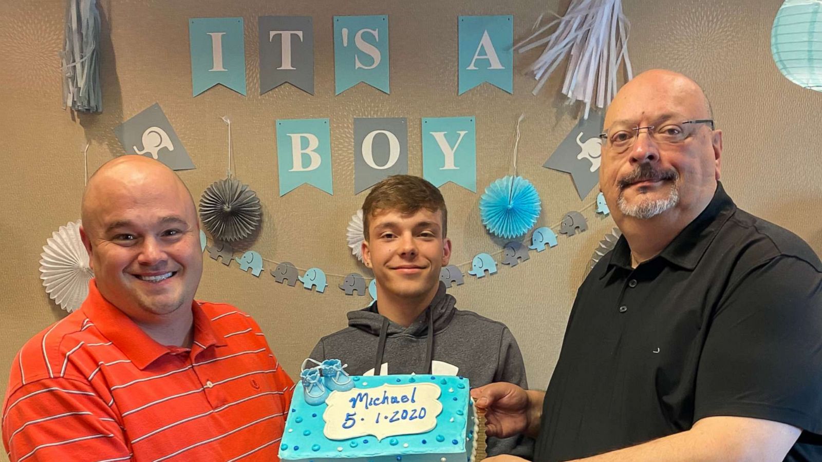 PHOTO: Chad and Paul Beanblossom of Pigeon Forge, Tennessee, adopted their son Michael over a Zoom call as court proceedings have come to a halt amid the coronavirus pandemic.