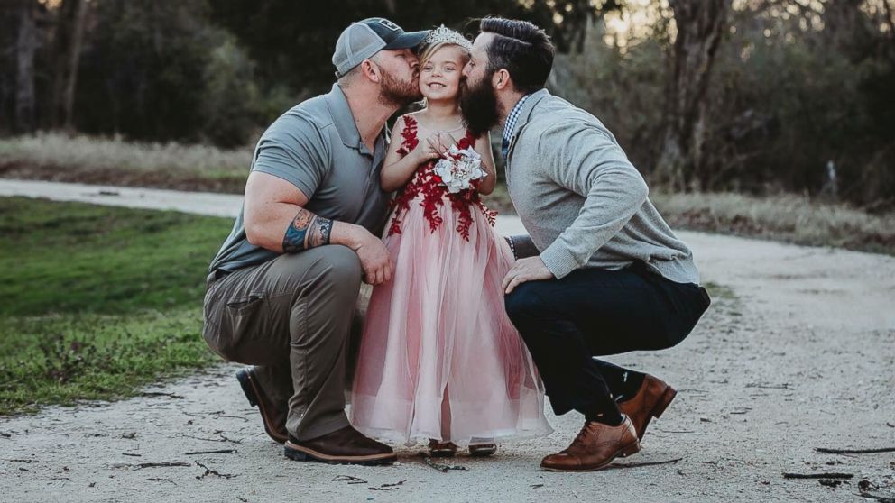 We Are The Adults Dad And Step Dad Pose With Daughter Before Father