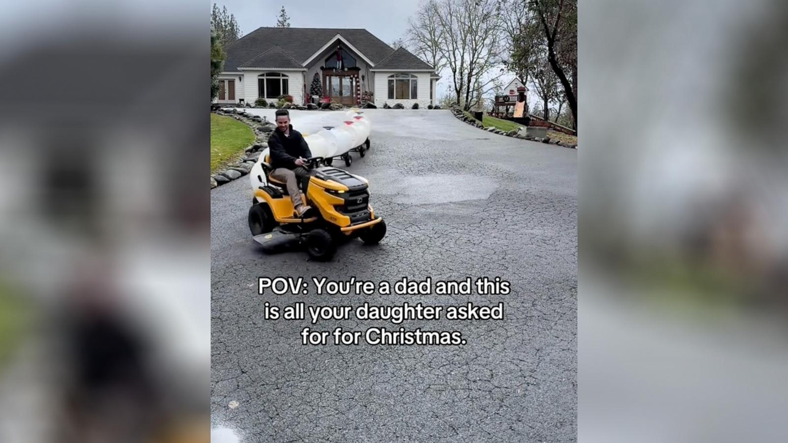 PHOTO: Dad Mason Smith built a custom Polar Express train and fulfilled his daughter’s Christmas wish.