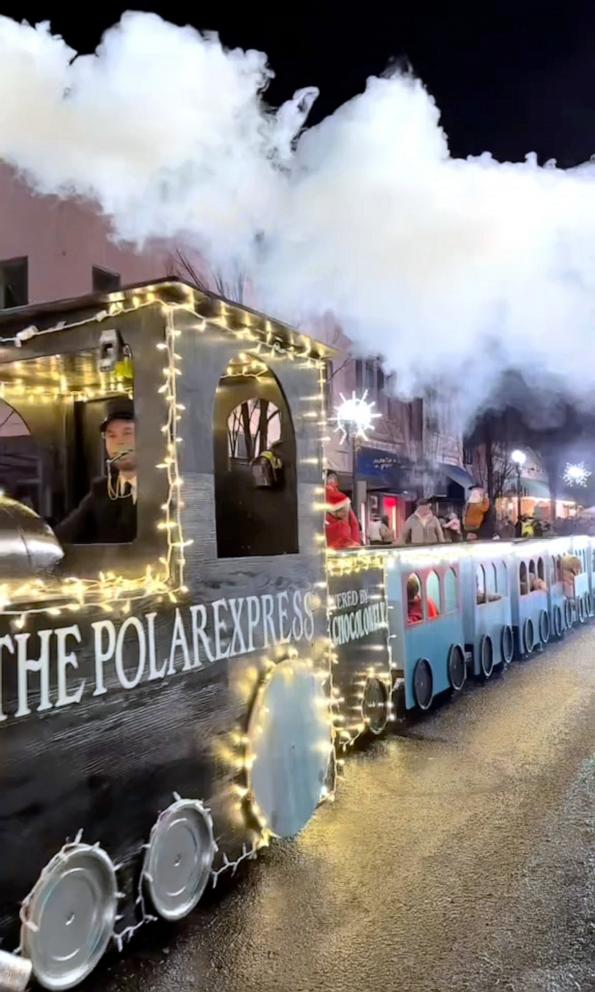 PHOTO: Dad Mason Smith built a custom Polar Express train and fulfilled his daughter’s Christmas wish.