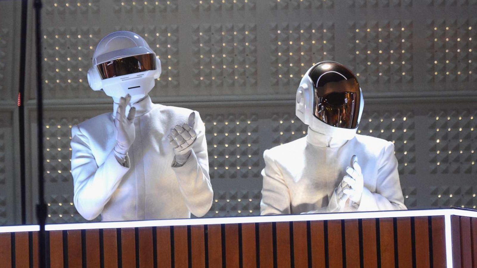 PHOTO: Daft Punk performs onstage during the 56th Grammy Awards at Staples Center on Jan. 26, 2014, in Los Angeles.