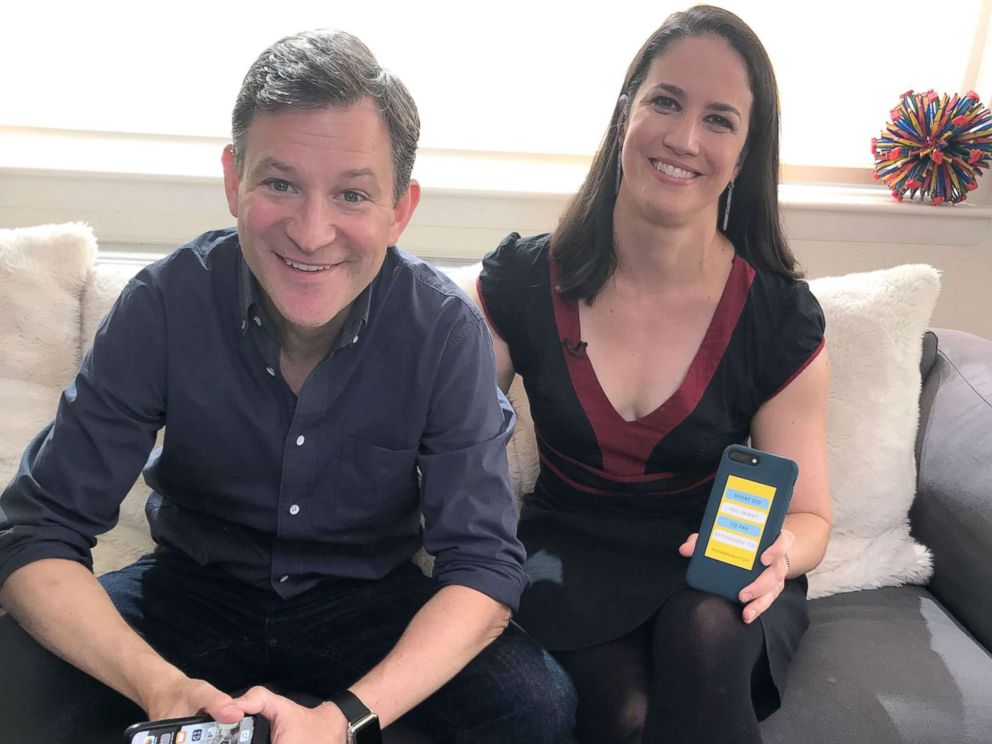 PHOTO: How to Break Up With Your Phone author Catherine Price poses with ABC News anchor Dan Harris.