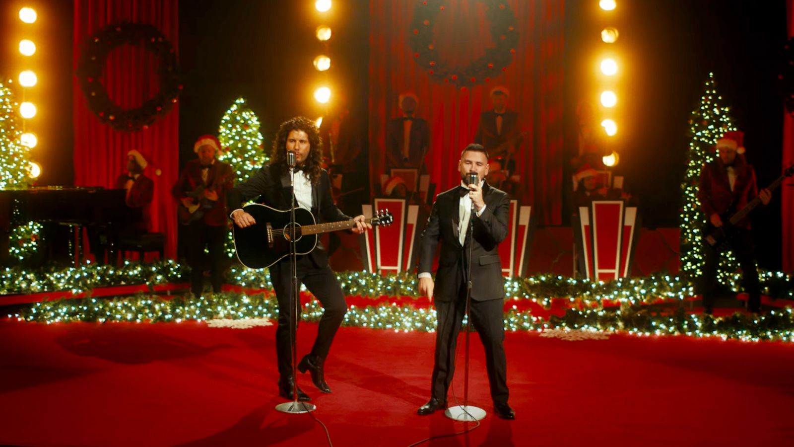 PHOTO: Dan + Shay perform in their video for "Officially Christmas."