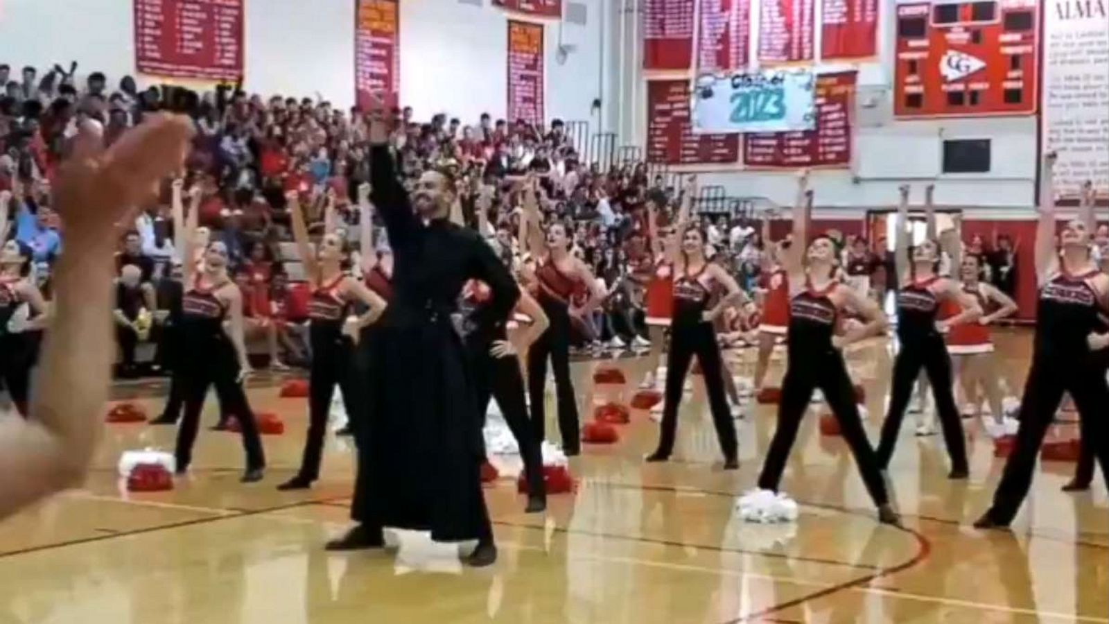 PHOTO: A video showcasing Father Ricardo Rivera' s surprise dance moves is exploding on social media.