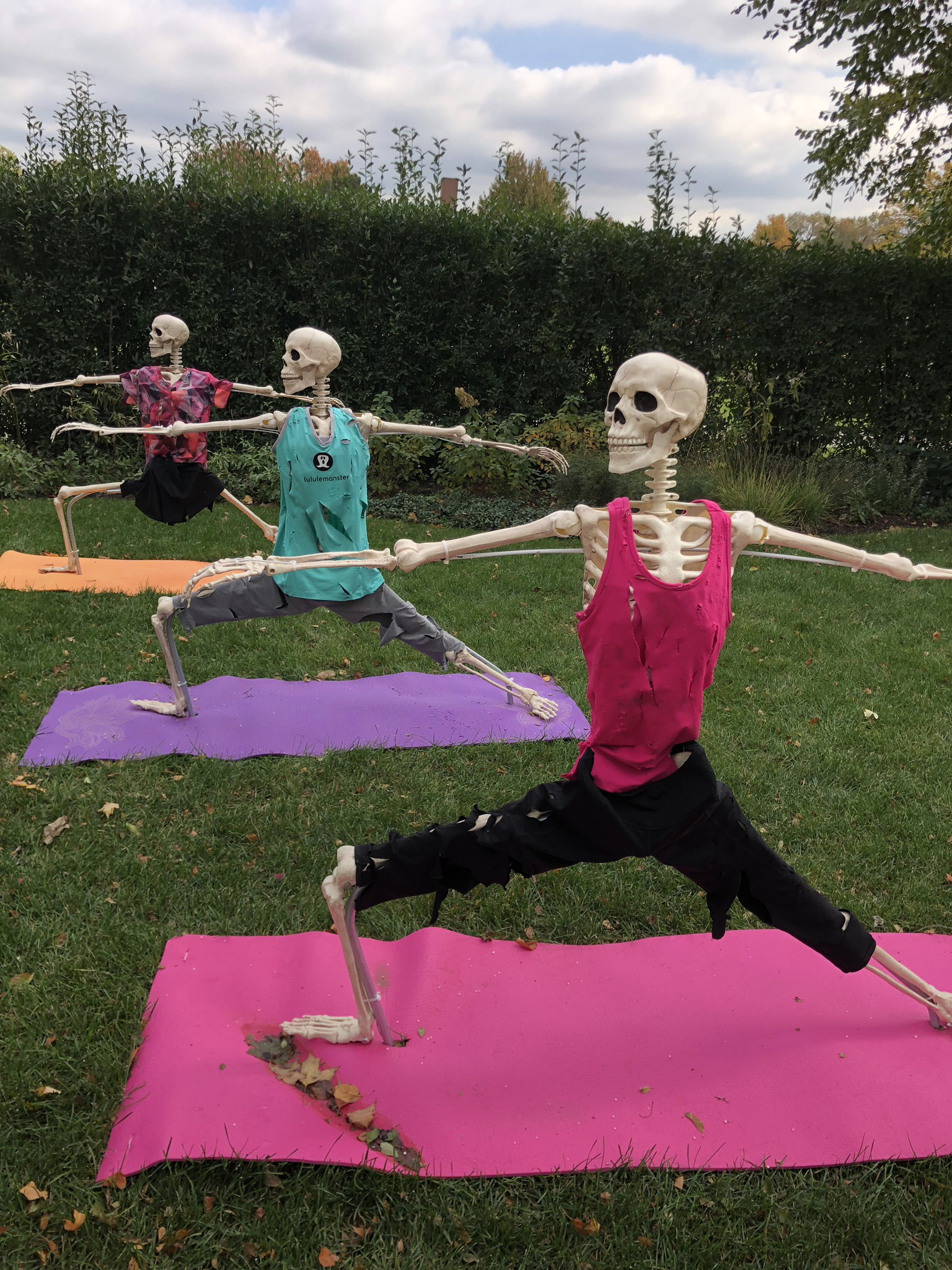 PHOTO: In 2018  Joseph Lee decorated his yard with skeletons doing yoga.
