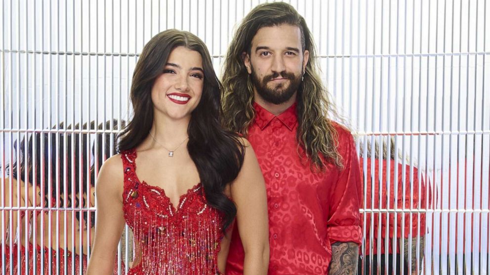 PHOTO: Charli D'Amelio and Mark Ballas compete on "Dancing with the Stars", 2022.