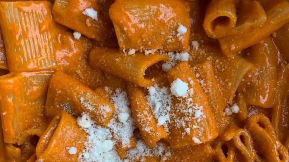 PHOTO: A plate of rigatoni with vodka sauce.