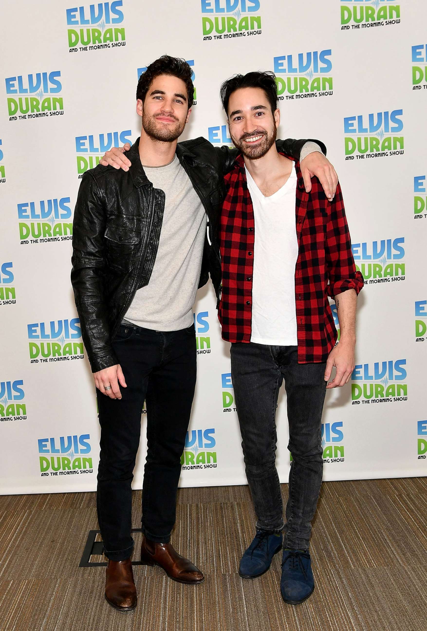 PHOTO: Darren Criss and Chuck Criss, right, visit "The Elvis Duran Z100 Morning Show" at Z100 Studio, March 9, 2017, in New York City.